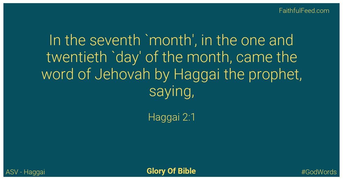 Haggai 2:1 - Asv