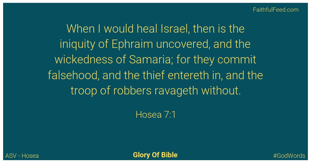 Hosea 7:1 - Asv