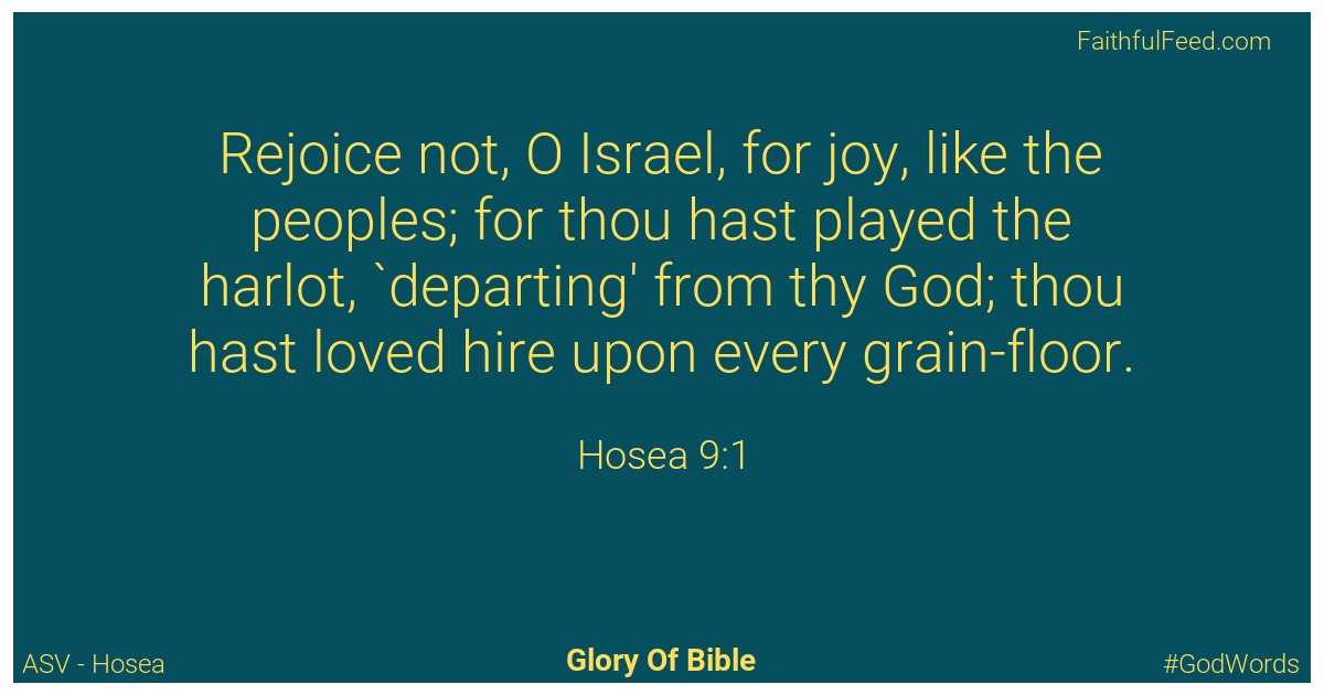 Hosea 9:1 - Asv