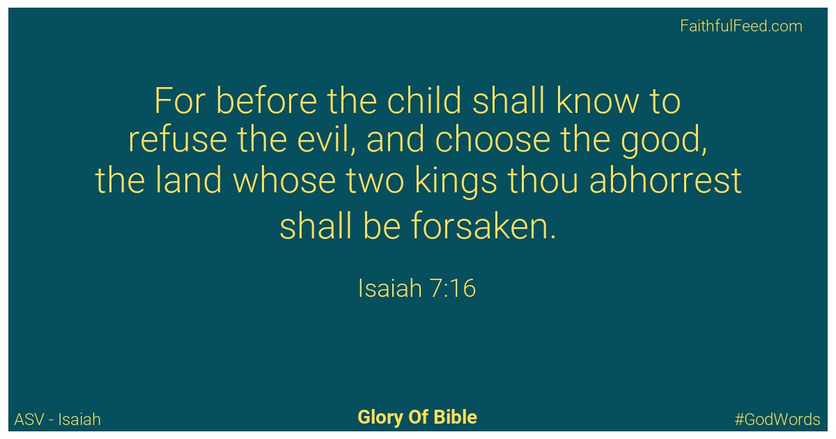 Isaiah 7:16 - Asv