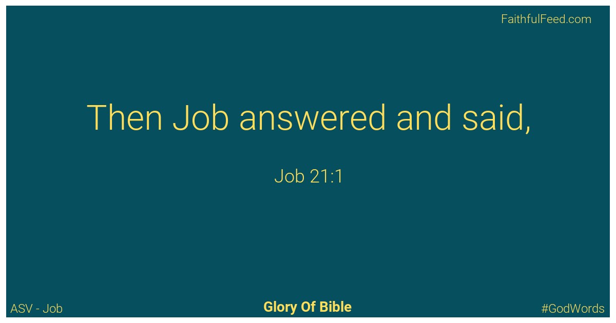 Job 21:1 - Asv