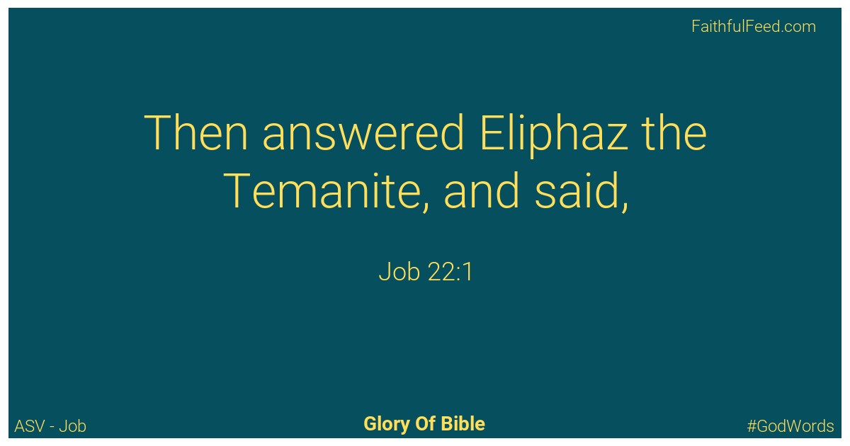 Job 22:1 - Asv