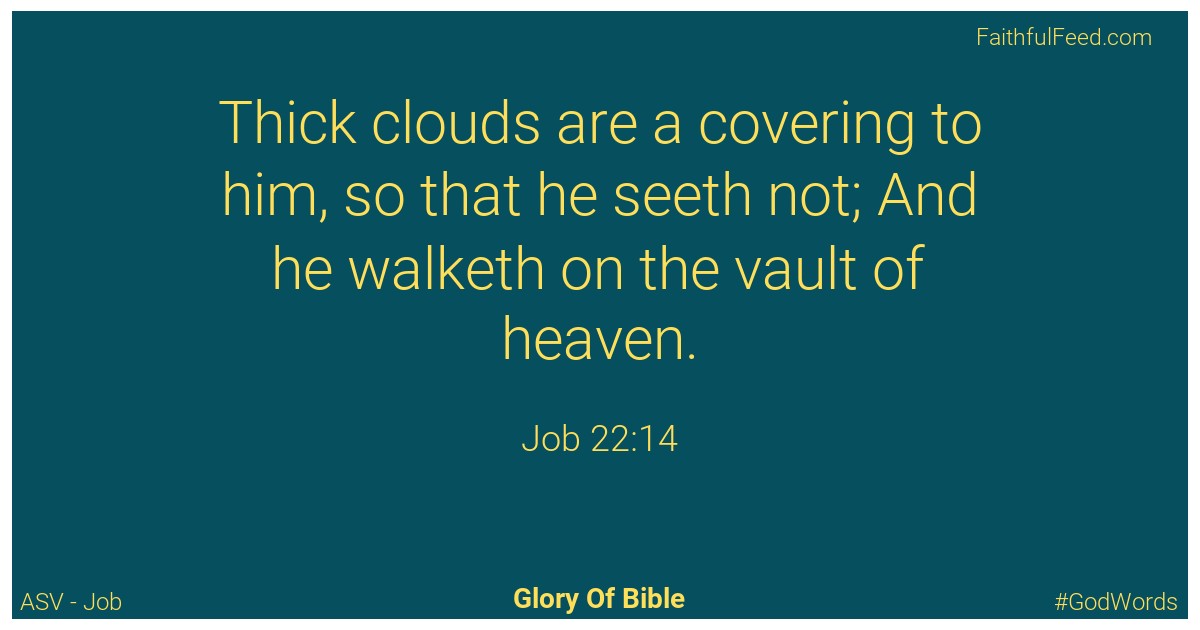 Job 22:14 - Asv