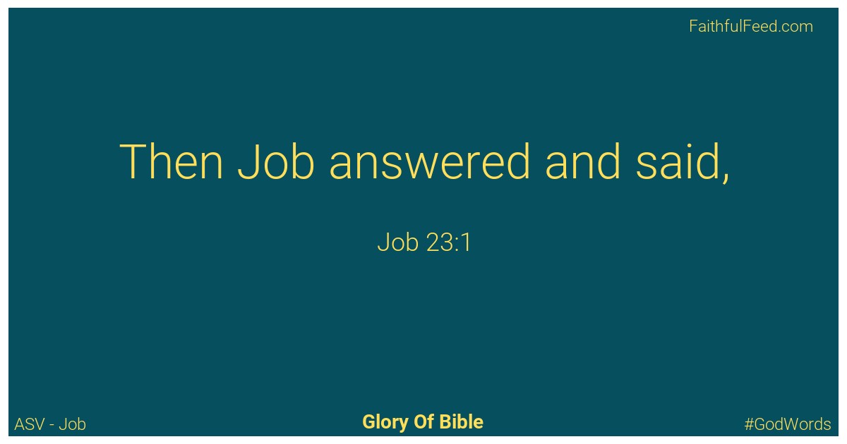 Job 23:1 - Asv