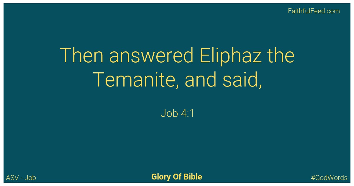 Job 4:1 - Asv