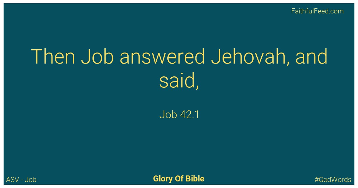 Job 42:1 - Asv