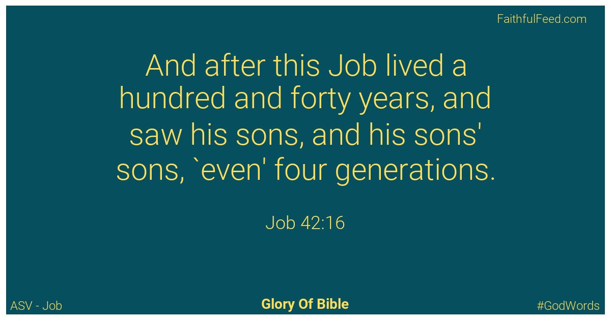 Job 42:16 - Asv