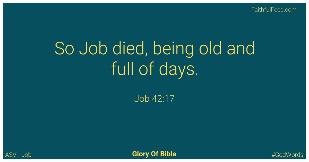Job 42:17 - Asv