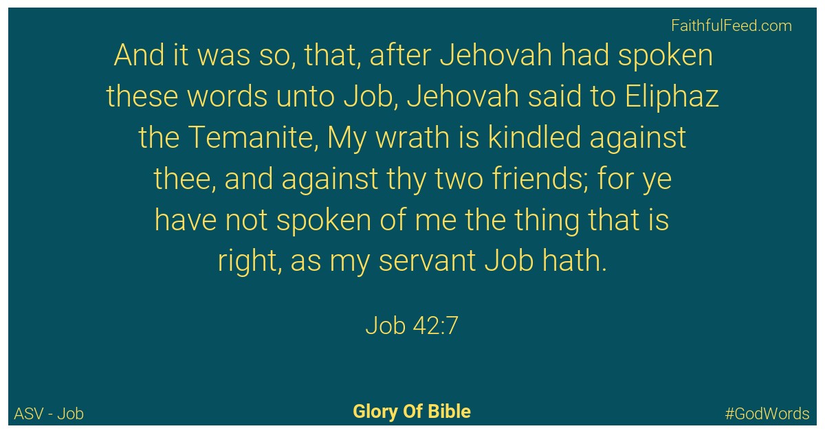 Job 42:7 - Asv