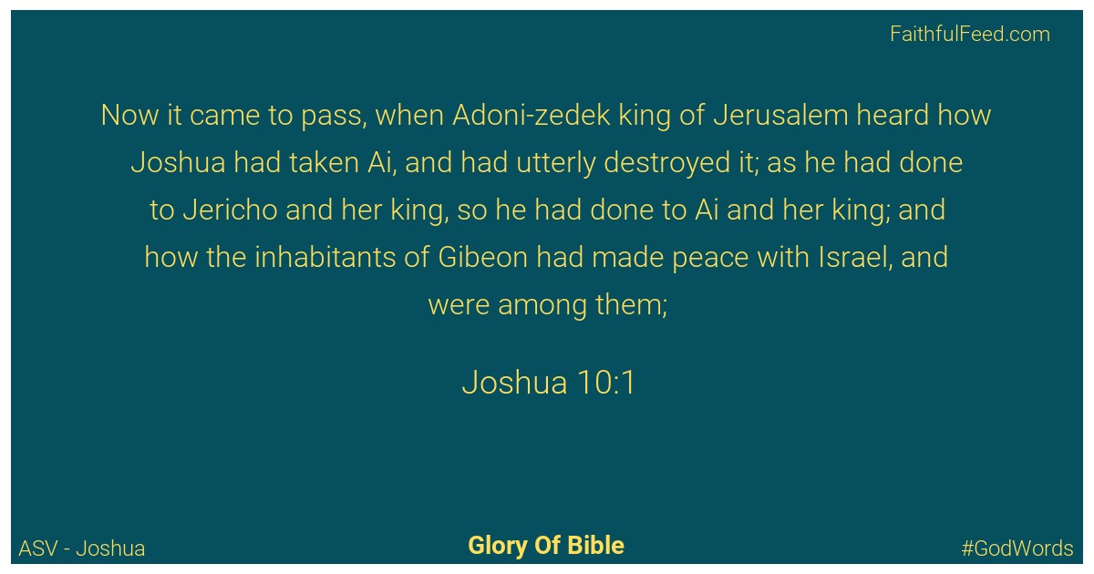 Joshua 10:1 - Asv