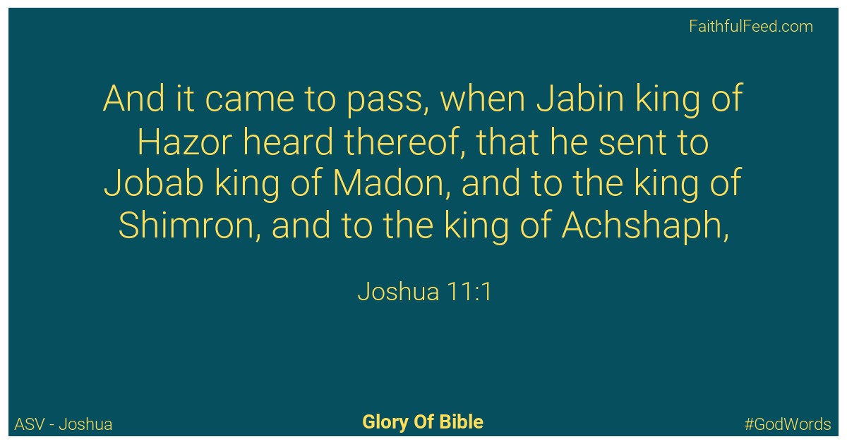 Joshua 11:1 - Asv