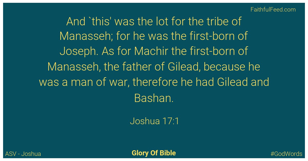 Joshua 17:1 - Asv