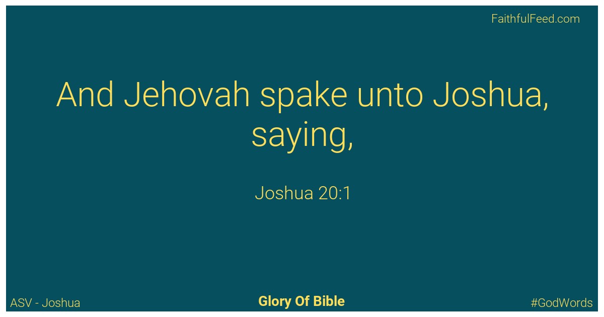 Joshua 20:1 - Asv