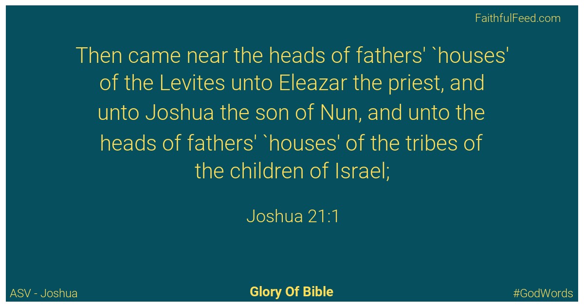 Joshua 21:1 - Asv
