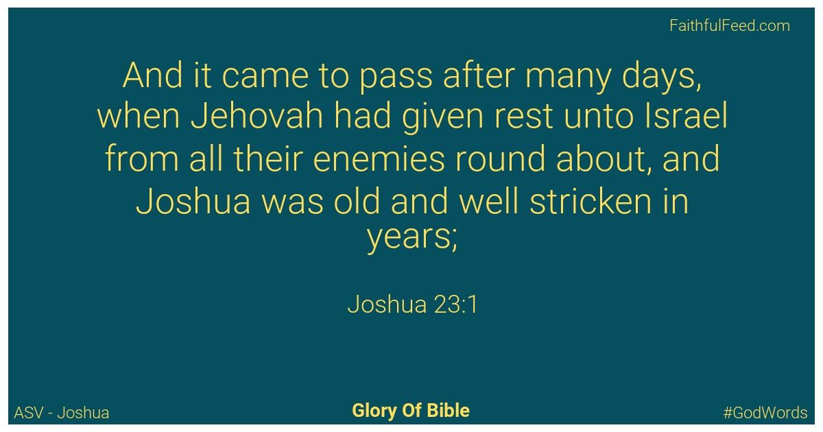 Joshua 23:1 - Asv