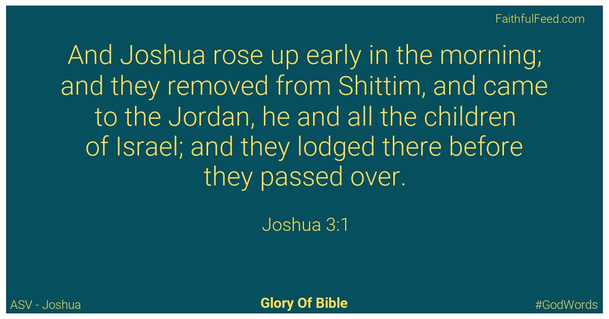 Joshua 3:1 - Asv