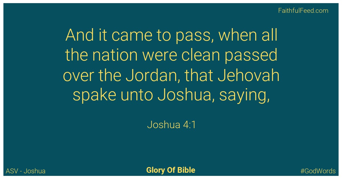 Joshua 4:1 - Asv