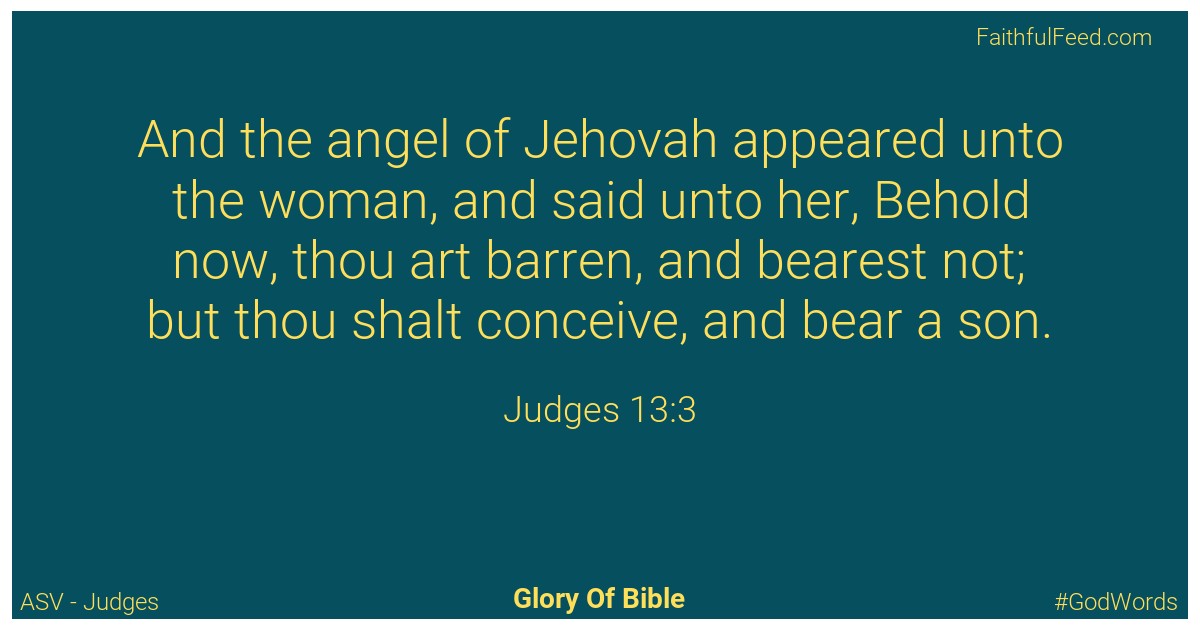 Judges 13:3 - Asv