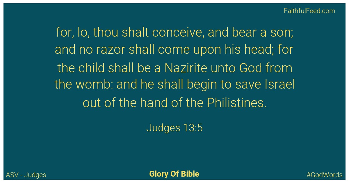 Judges 13:5 - Asv