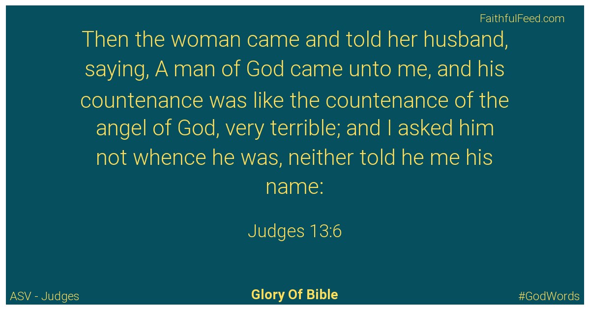 Judges 13:6 - Asv