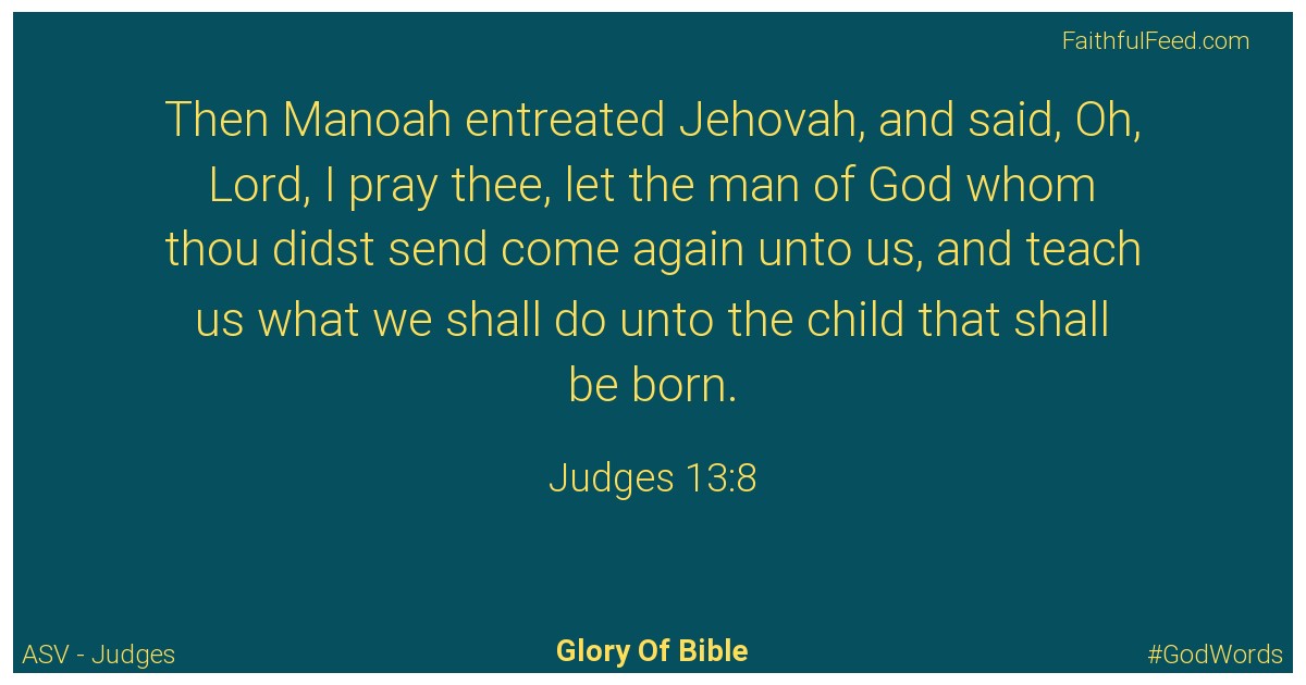 Judges 13:8 - Asv