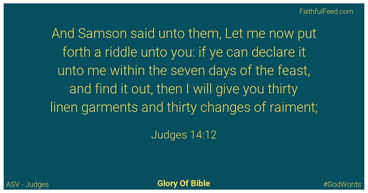 Judges 14:12 - Asv