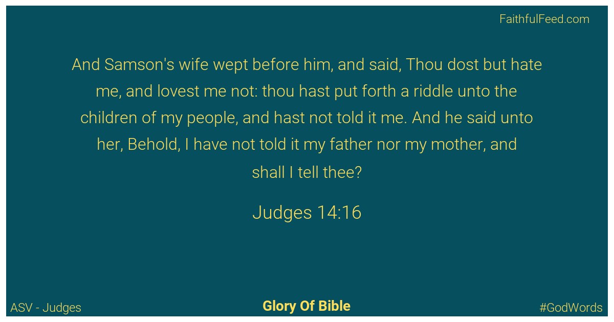 Judges 14:16 - Asv