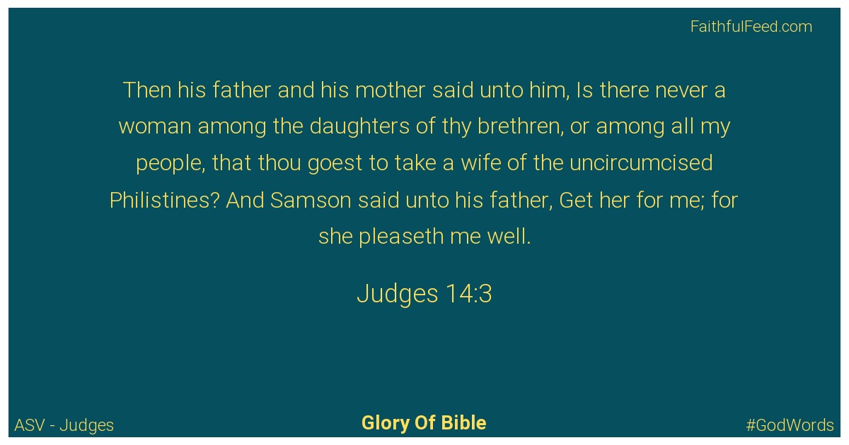 Judges 14:3 - Asv