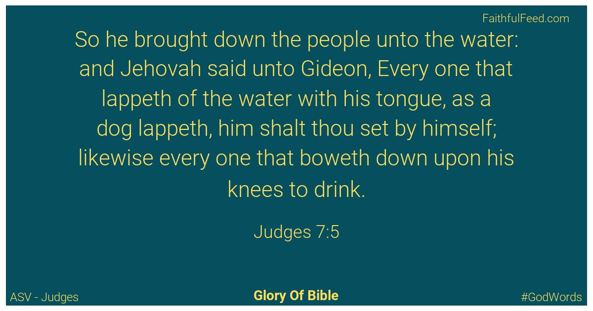 Judges 7:5 - Asv