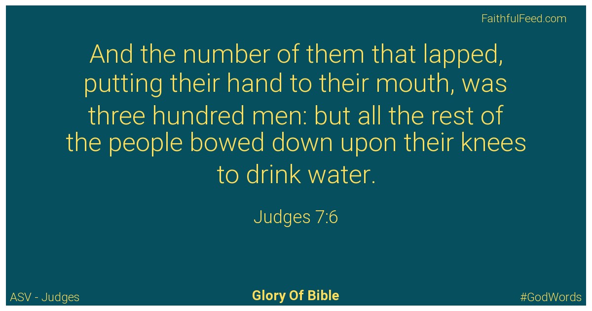 Judges 7:6 - Asv