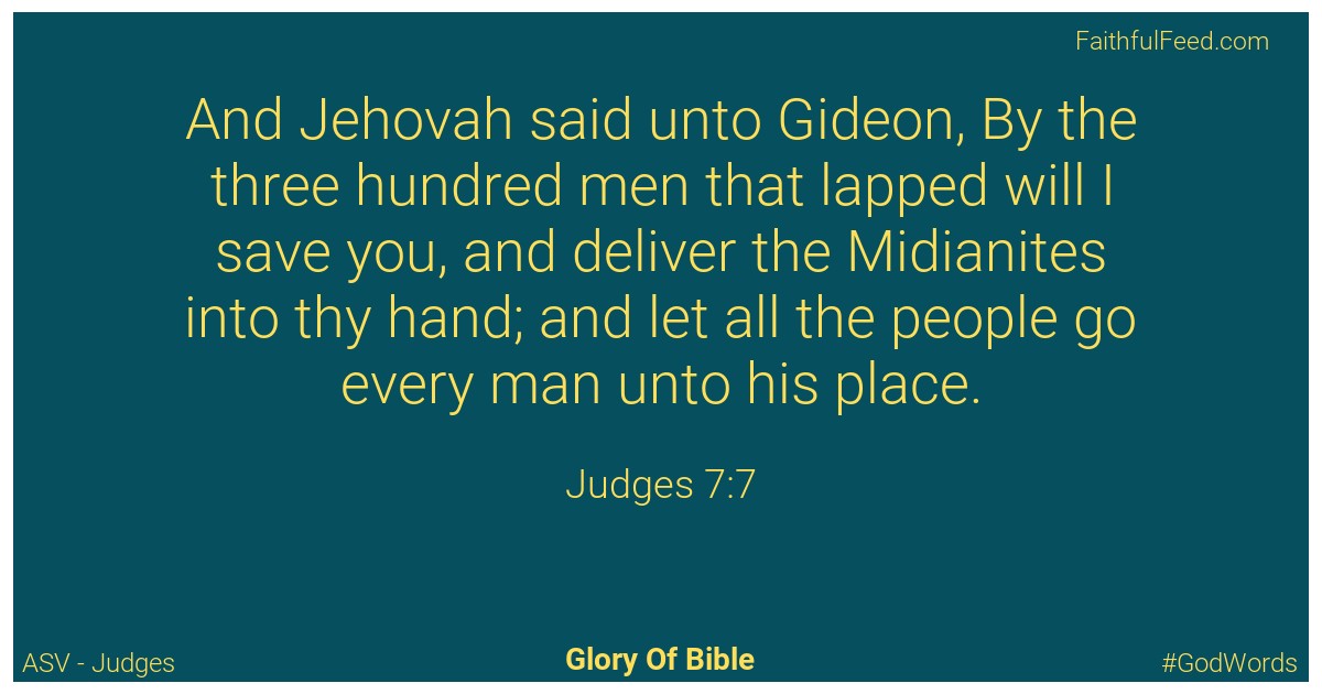 Judges 7:7 - Asv
