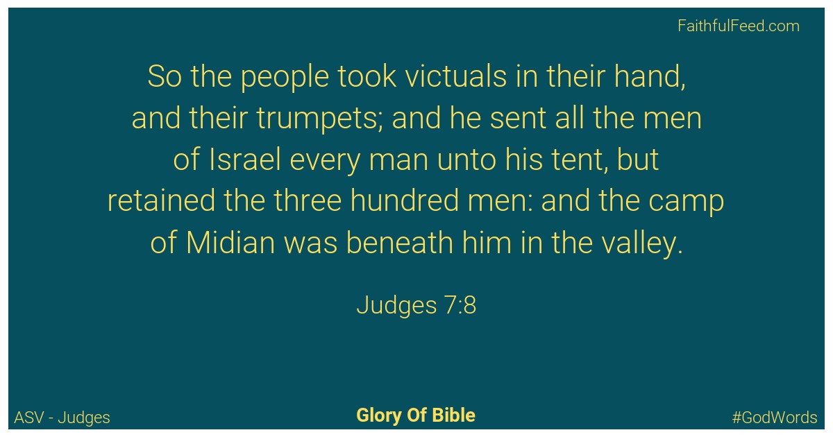 Judges 7:8 - Asv