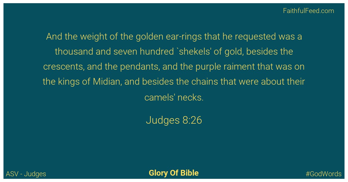Judges 8:26 - Asv