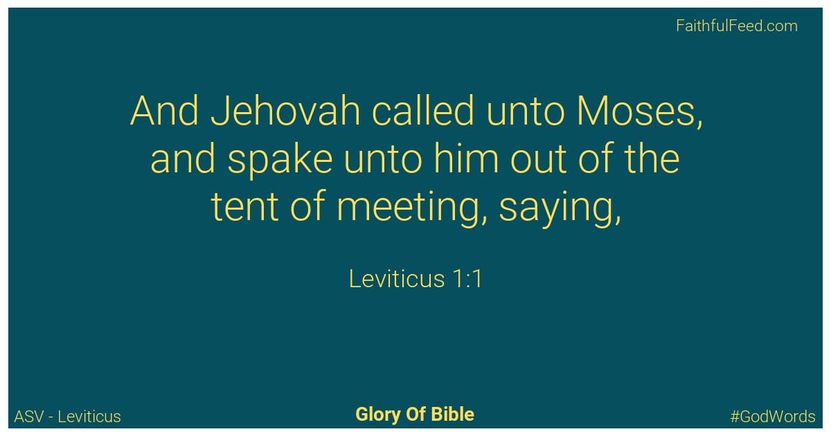 Leviticus 1:1 - Asv