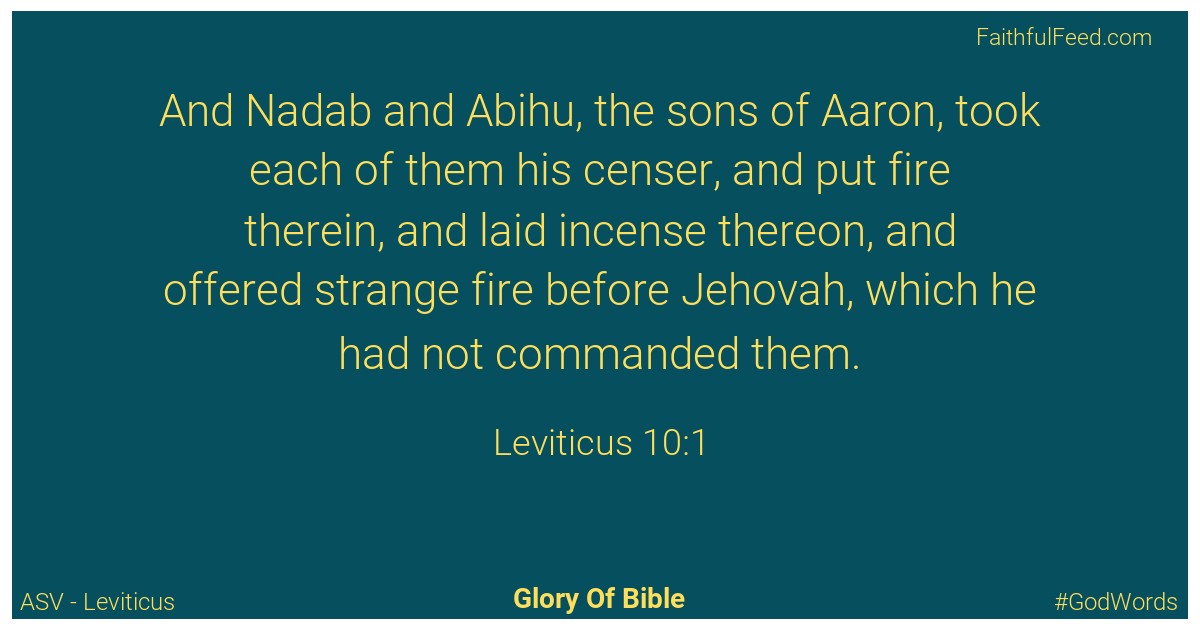 Leviticus 10:1 - Asv