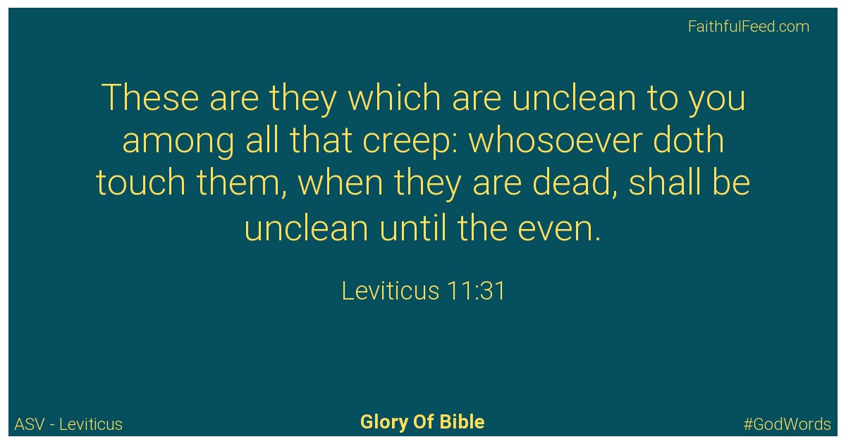 Leviticus 11:31 - Asv