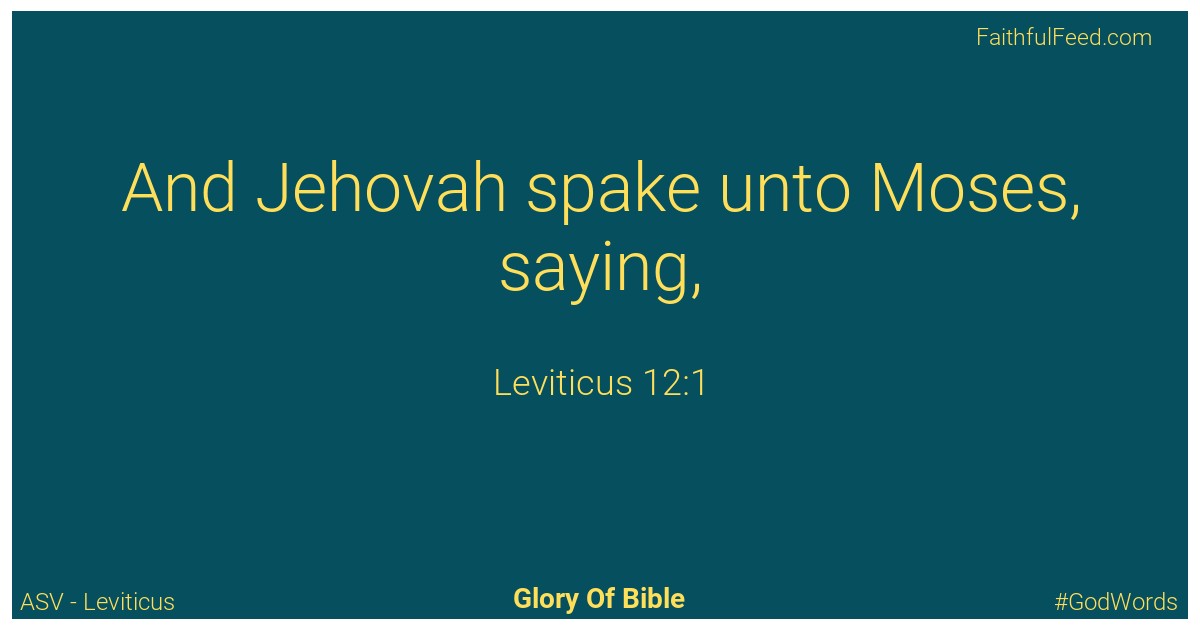 Leviticus 12:1 - Asv