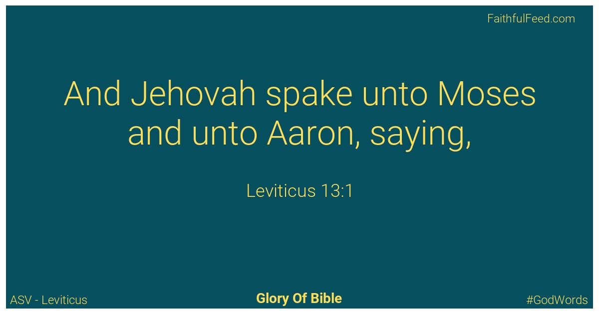 Leviticus 13:1 - Asv