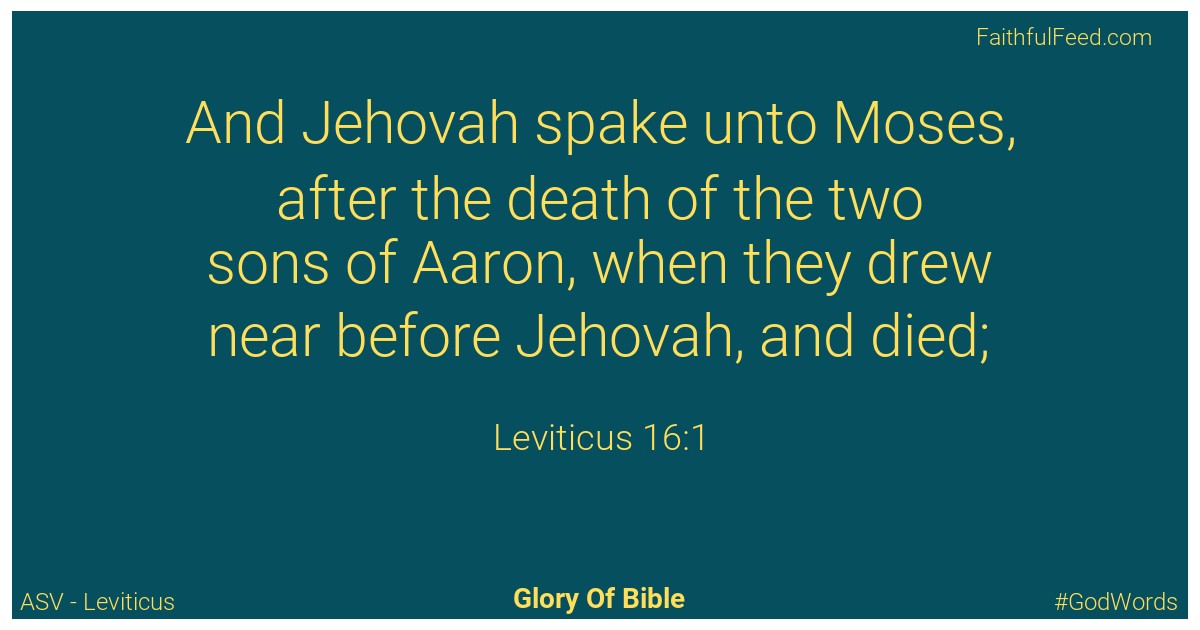 Leviticus 16:1 - Asv