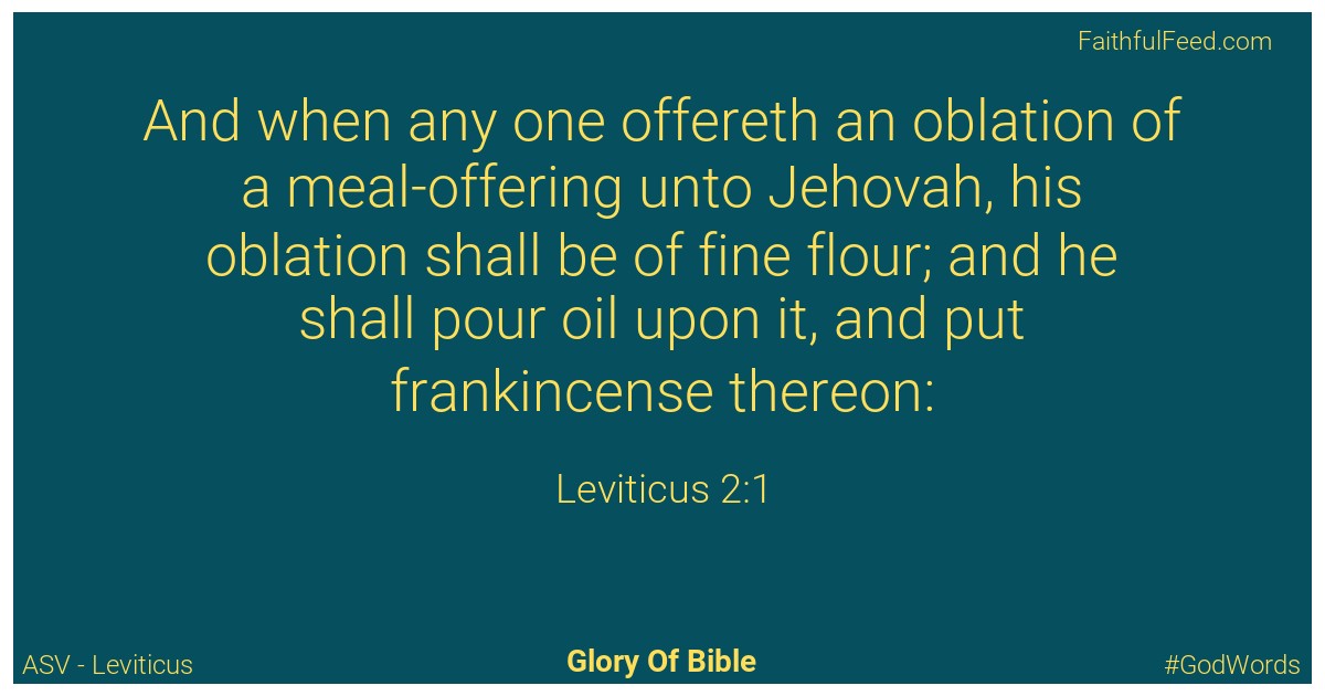 Leviticus 2:1 - Asv