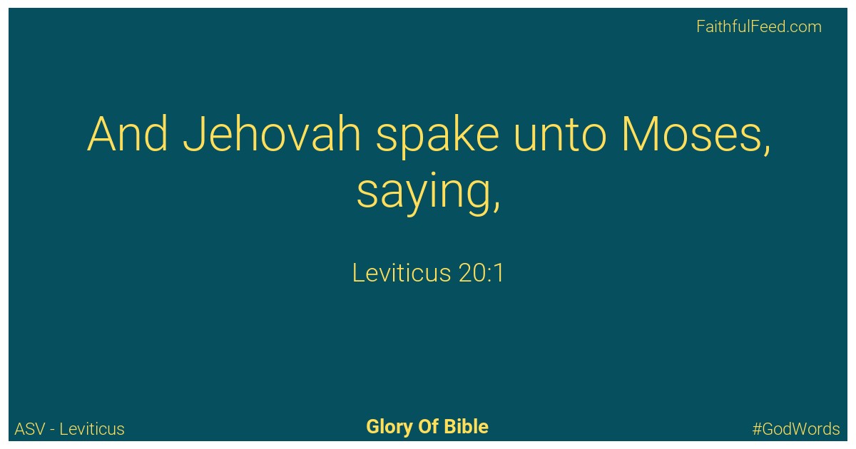 Leviticus 20:1 - Asv
