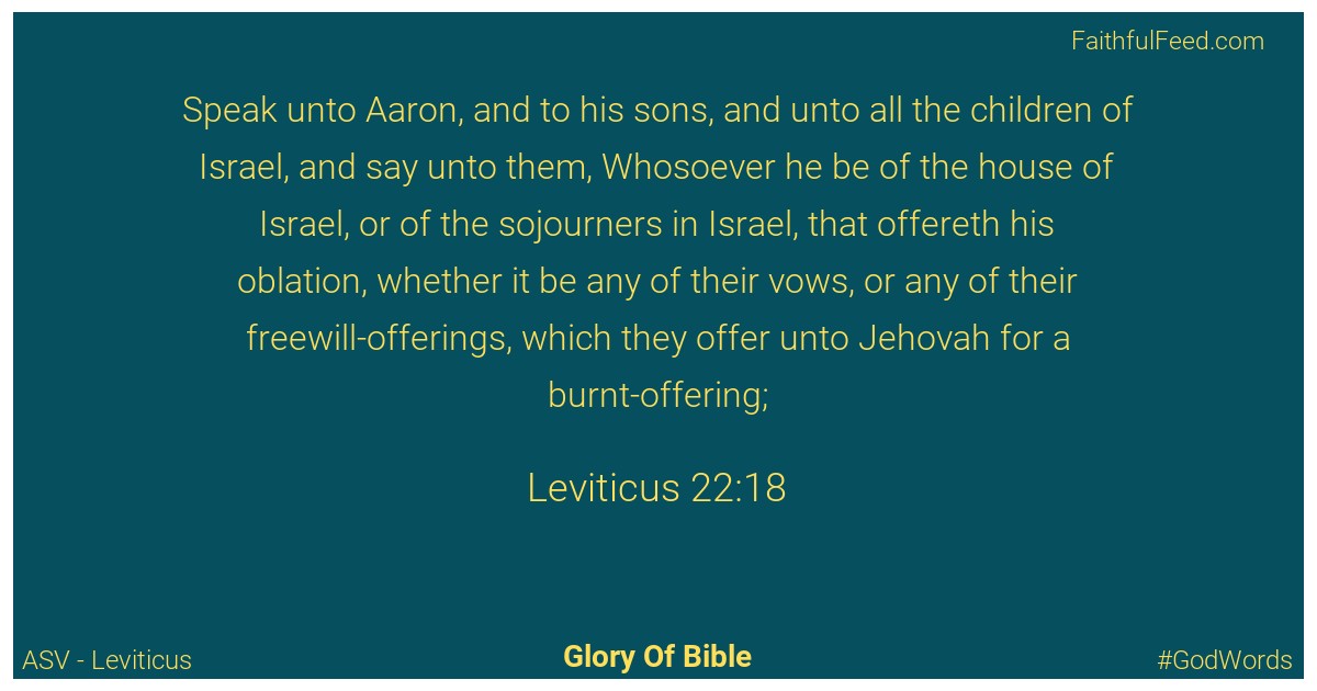 Leviticus 22:18 - Asv