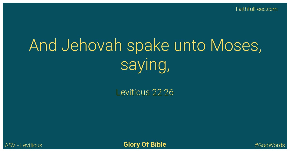Leviticus 22:26 - Asv