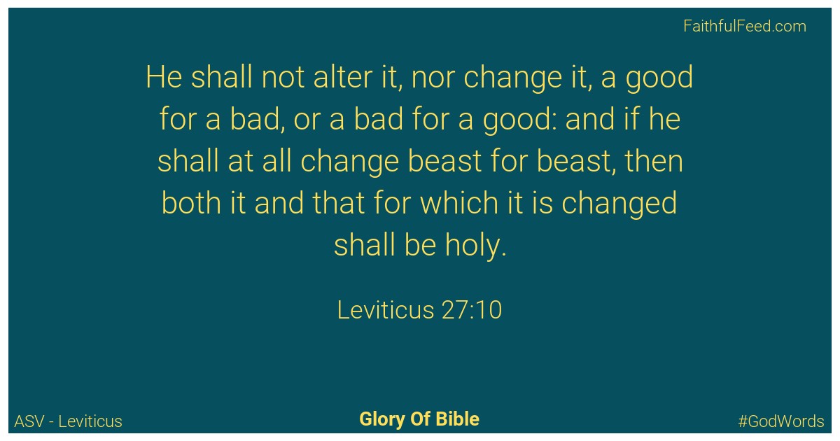 Leviticus 27:10 - Asv