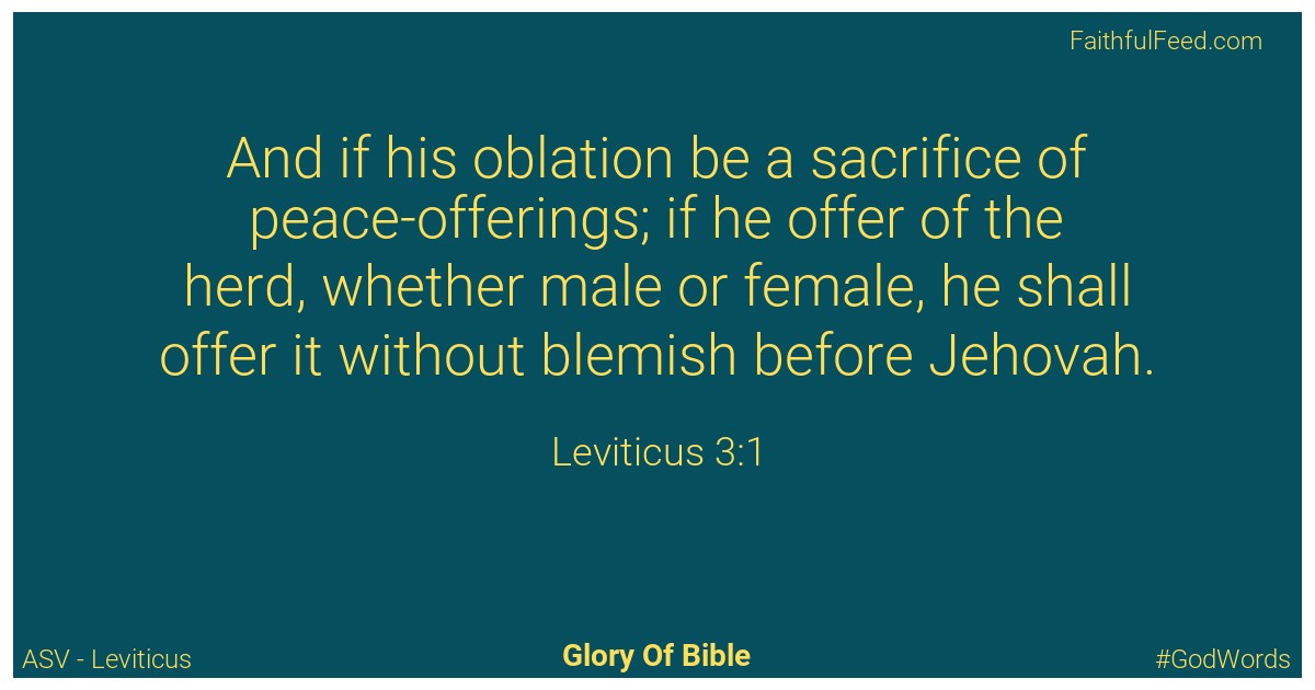 Leviticus 3:1 - Asv