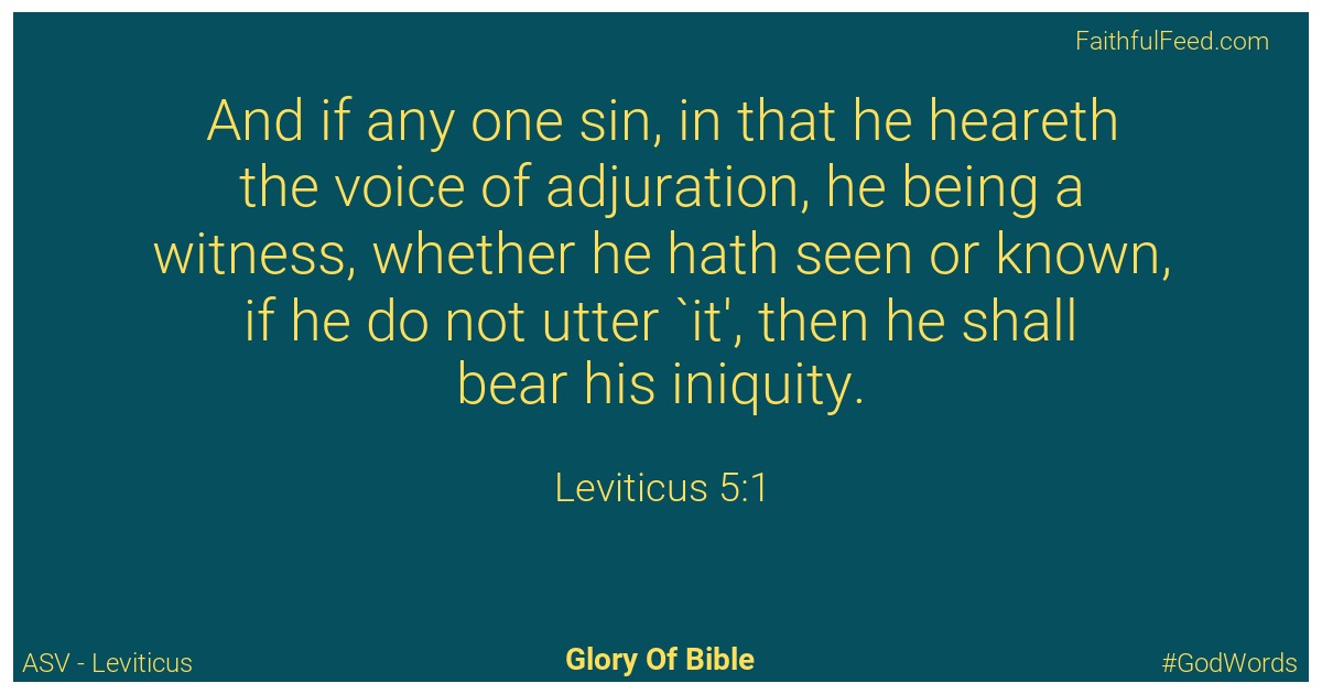 Leviticus 5:1 - Asv