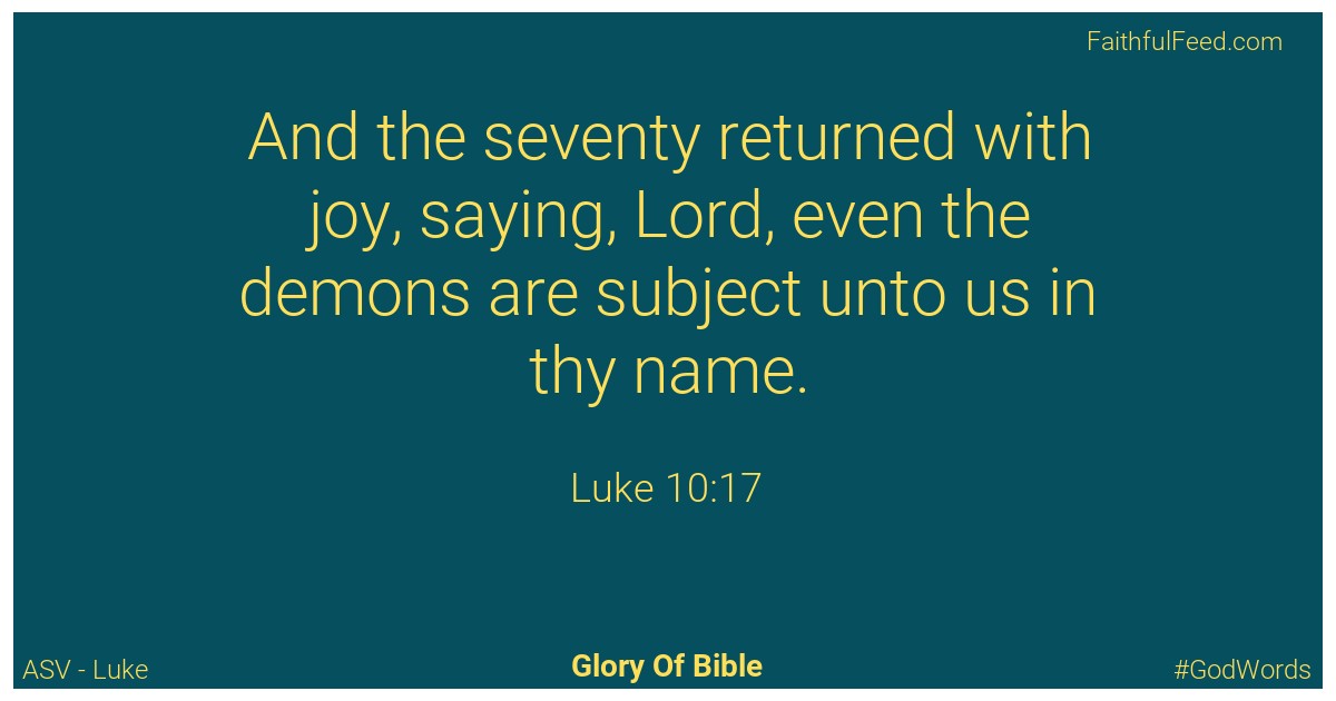 Luke 10:17 - Asv