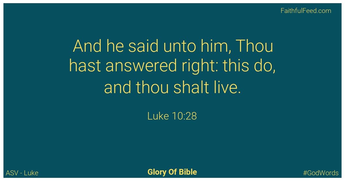 Luke 10:28 - Asv