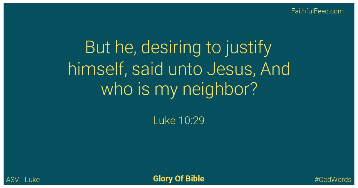 Luke 10:29 - Asv