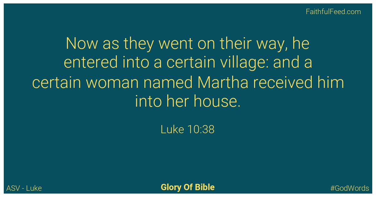 Luke 10:38 - Asv